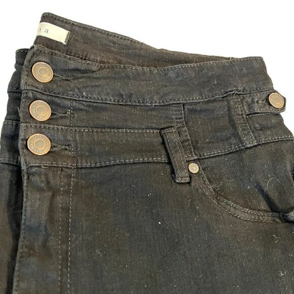 Eunina wide button front black stretch denim jeans 2XL - Picture 6 of 8